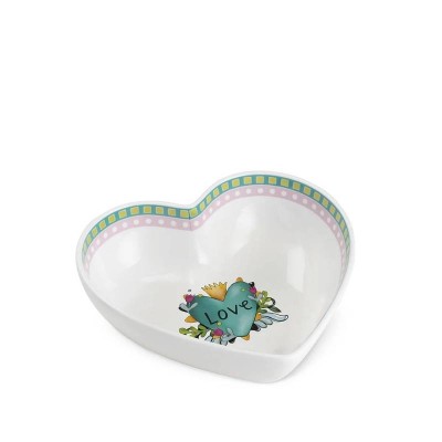 Centrotavola Love Turchese 23x6,5 cm in New Bone China -...