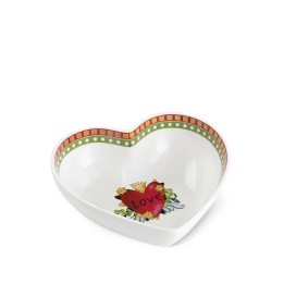 Egan Centrotavola Love rosso in new bone china 23 × 6,5 cm