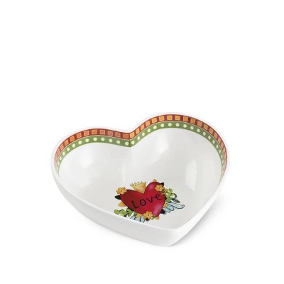 Centrotavola Love Rosso 23x6,5 cm in New Bone China - Egan