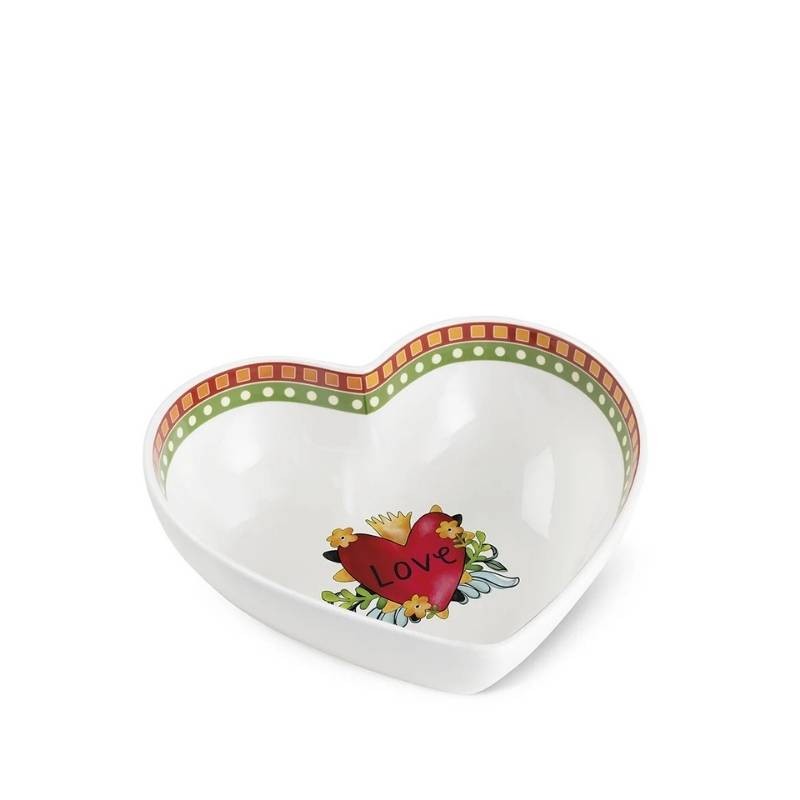 Centrotavola Love Rosso 23x6,5 cm in New Bone China - Egan