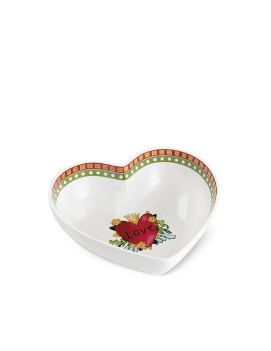 Centrotavola Love Rosso 23x6,5 cm in New Bone China - Egan