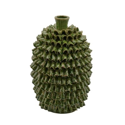 Vaso Chakra a Balze in Ceramica Verde H.33 cm D.21,5 cm -...