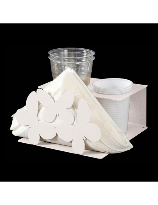 Arti e Mestieri - set tavola farfalle bianco