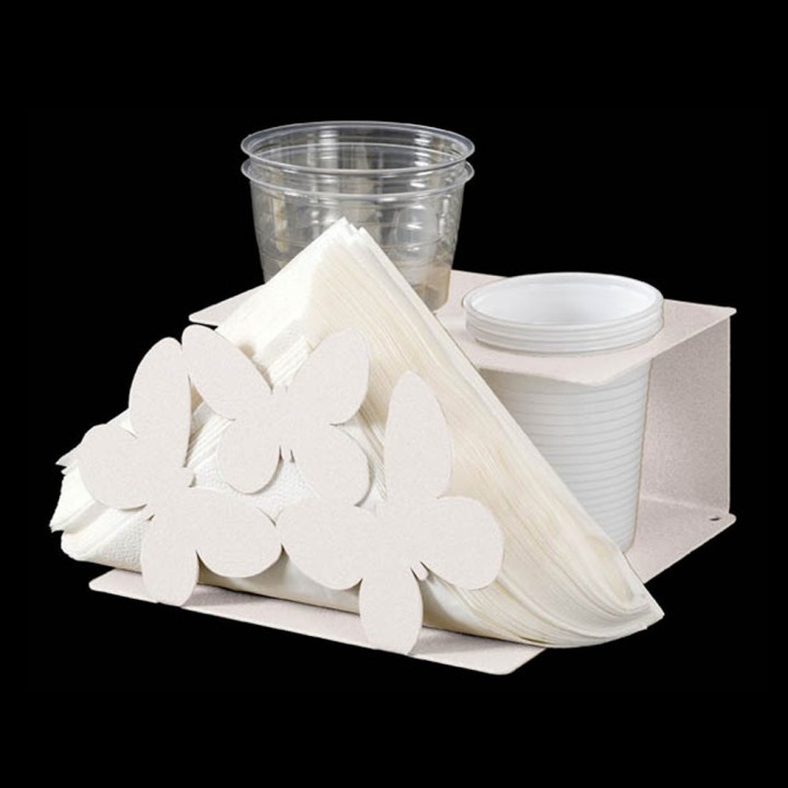 Arti e Mestieri - set tavola farfalle bianco