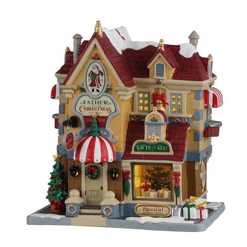 Lemax Father Christmas Gift Shop - Bottega dei Regali con Luci LED (Cod. 65562)