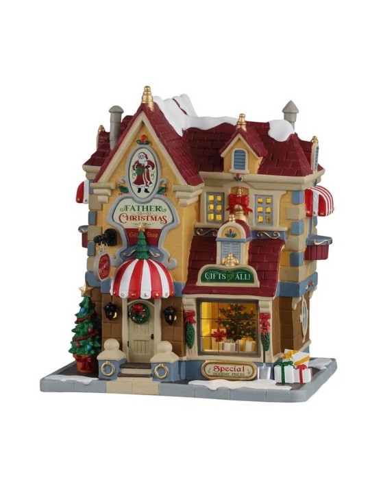 Lemax Father Christmas Gift Shop - Bottega dei Regali con Luci LED (Cod. 65562)