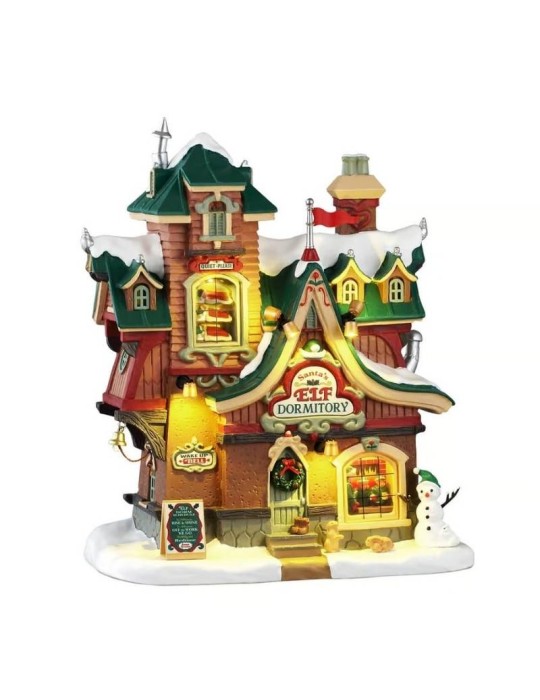 Lemax Santa’s Elf Dormitory - Dormitorio degli Elfi Illuminato con Luci LED
