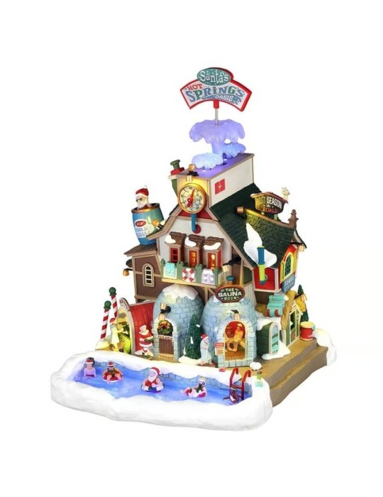 Lemax Santa’s Hot Springs Oasis - Scena Animata con Luci e Suoni