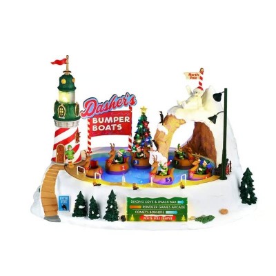 Lemax Dasher’s Bumper Boats - Scena Natalizia Animata con...