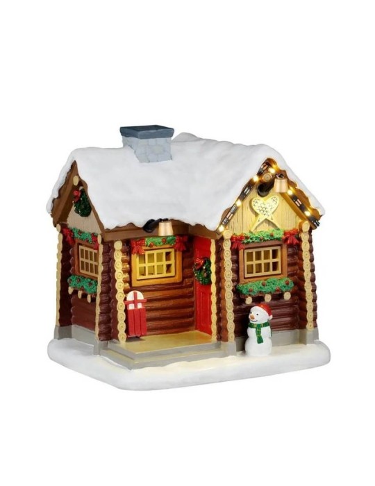Lemax Snowshoe Cabin - Baita Natalizia da Tavolo Illuminata Vail Village 64680