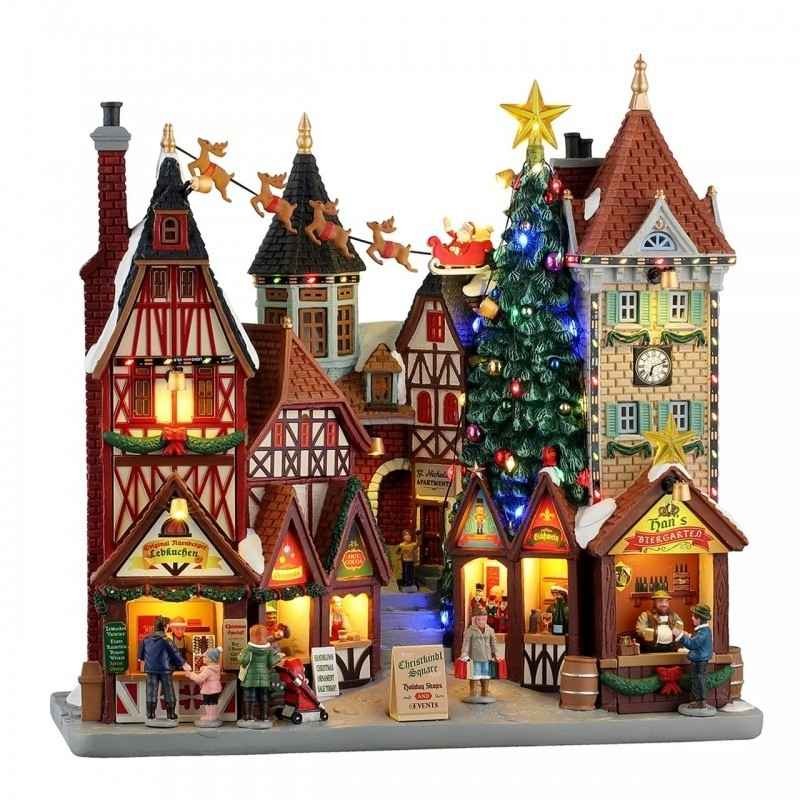 Christkindl Square Lemax - Edificio Illuminato con Scena Interna | Collezione Caddington Village Cod. 55319