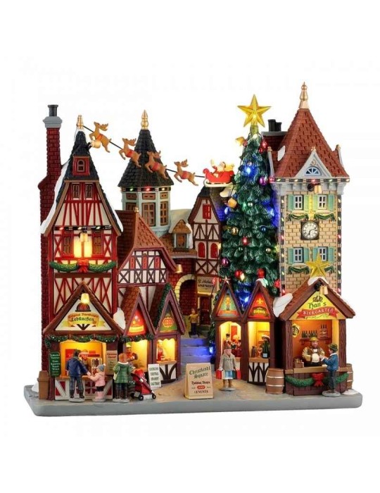 Christkindl Square Lemax - Edificio Illuminato con Scena Interna | Collezione Caddington Village Cod. 55319
