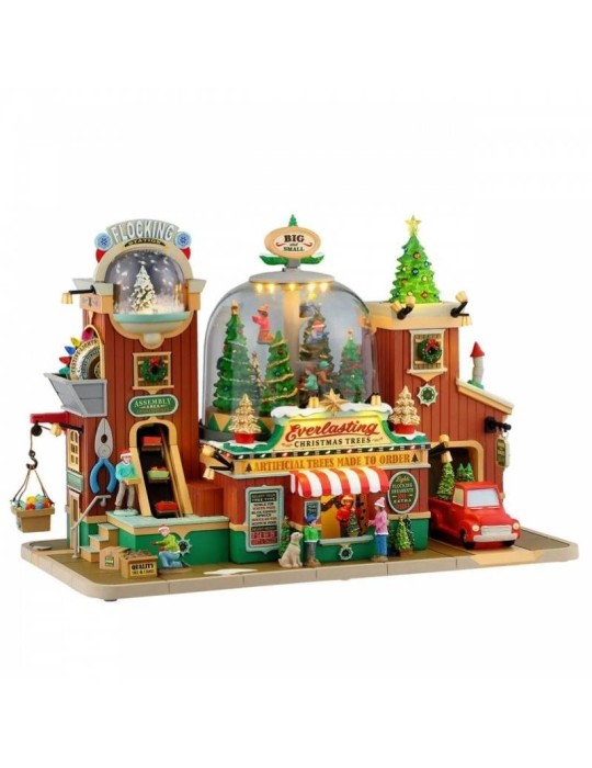 Everlasting Christmas Trees Lemax - Edificio Animato con Scena Interna, Luci e Musica | Collezione Caddington Village Cod. 55324