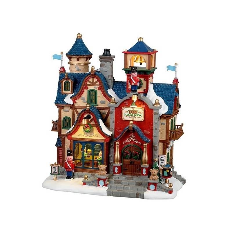 Toy Making School Lemax - Edificio Illuminato con Scena Interna | Collezione Santa's Wonderland Cod. 25927
