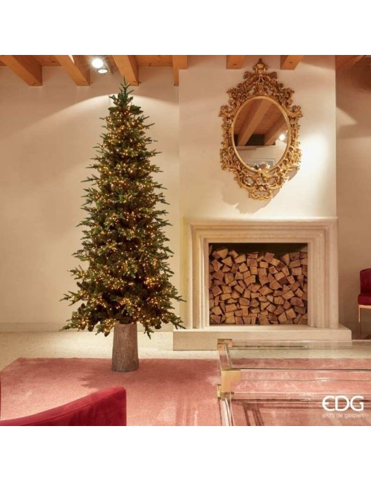 Albero di Natale Pino Luxury New Slim H210 cm con 3000 Mini LED Integrati - EDG Enzo De Gasperi (Ø 110 cm)