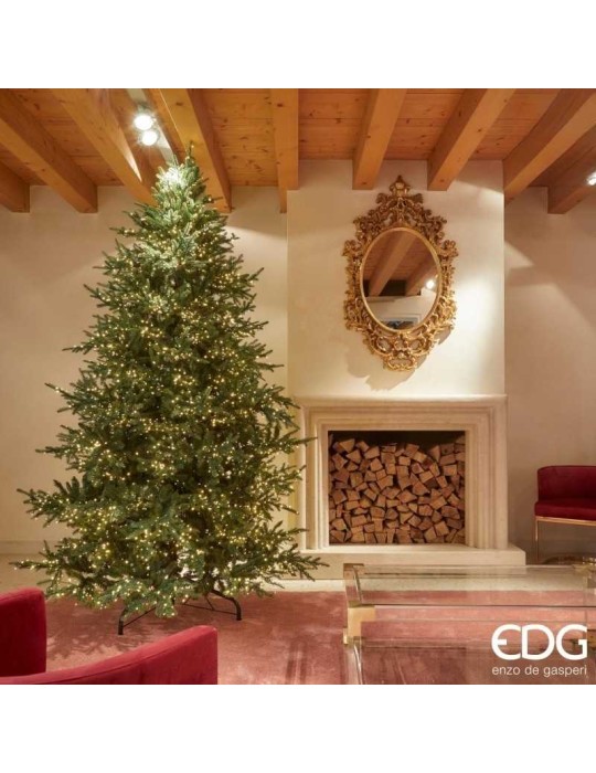 Albero di Natale Pino Luxury Nature H240 cm con 5000 Mini LED Integrati e Telecomando - EDG Enzo De Gasperi (Ø 152 cm)