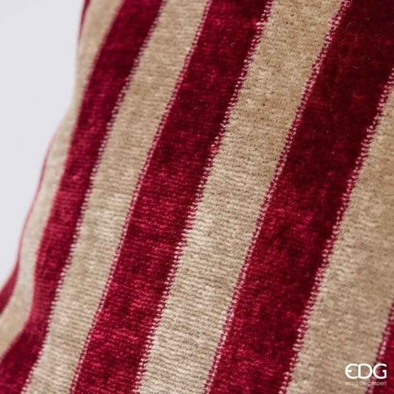 Cuscino Decorativo Quadrato a Righe Beige e...