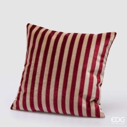EDG Cuscino natalizio a righe beige e rosso 45 × 45 cm