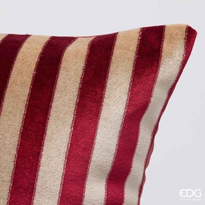 Cuscino Decorativo Quadrato a Righe Beige e...