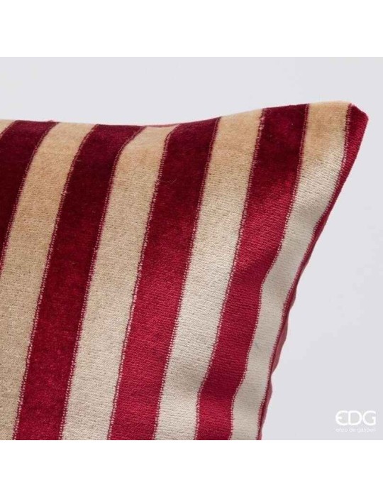 Cuscino Decorativo Quadrato a Righe Beige e...