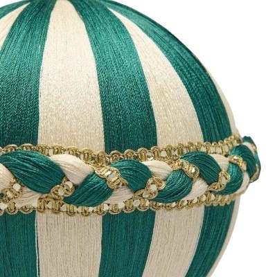 Sfera Natalizia con Lavorazione a Treccia in Tessuto... 2