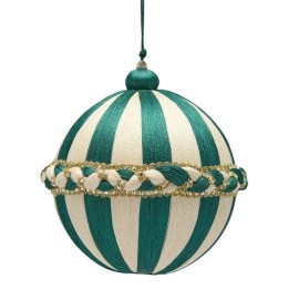EDG Pallina di Natale a treccia bianca e verde Ø 12 cm
