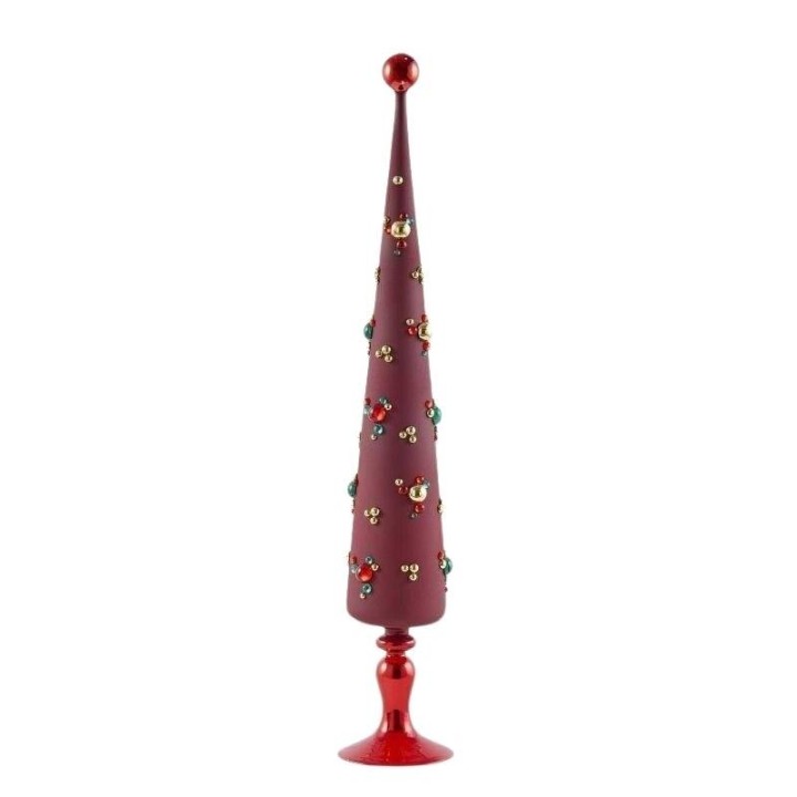 EDG Albero conico in vetro rosso satinato alto 70 cm