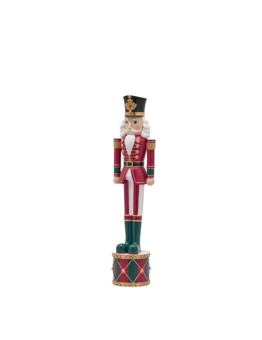 Soldatino Schiaccianoci Gigante Natalizio su Base a Tamburo H 122 cm in Poliresina - EDG Enzo De Gasperi (Ø 25 cm)