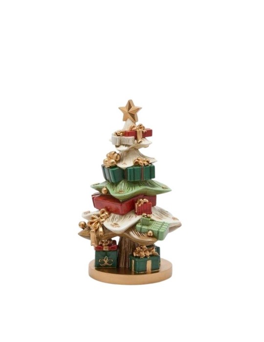 Alberello di Pino Natalizio con Pacchi Regalo H 35 cm in Poliresina - EDG Enzo De Gasperi (20x20 cm)
