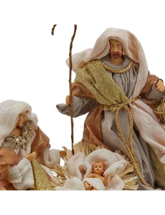 Natività Sacra Famiglia in Resina e Tessuto...