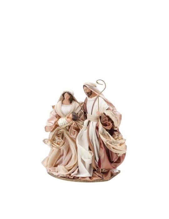 Natività Lord Sacra Famiglia con Base in Resina e Stoffa Drappeggiata H 25 cm - EDG Enzo De Gasperi