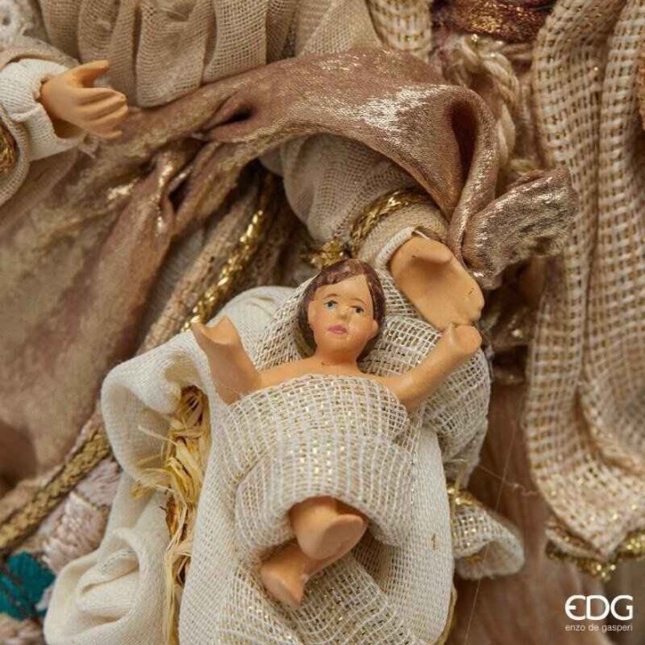 EDG Natività su piedistallo con arco oro alta 31 cm