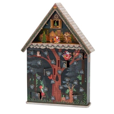 Casetta Calendario dell'Avvento Musicale con Luci LED e...