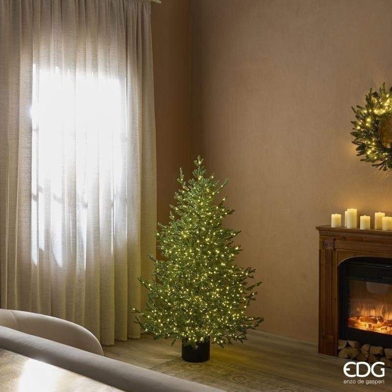 Albero di Natale Pino Lucciole con Vaso H 150 cm e 1600 Rice LED - EDG Enzo De Gasperi (Ø 102 cm)