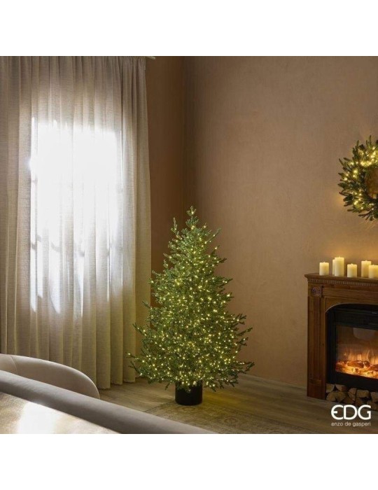 Albero di Natale Pino Lucciole con Vaso H 150 cm e 1600 Rice LED - EDG Enzo De Gasperi (Ø 102 cm)