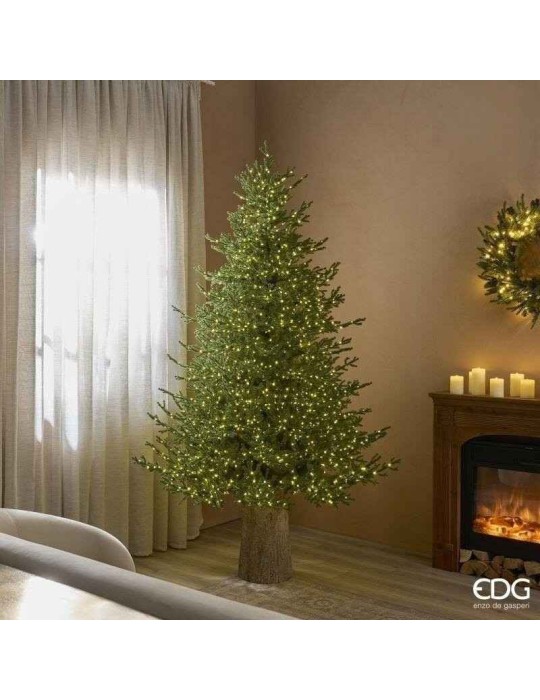 Albero di Natale Pino Lucciole H 210 cm con 3100 Rice LED Integrati - EDG Enzo De Gasperi (IP44 - Ø 145 cm)