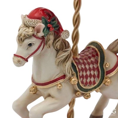 Carillon Natalizio Cavallo Giostra in Resina Decorata EDG... 2