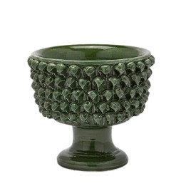 EDG Enzo De Gasperi Vaso coppa Fenice a pigna verde Ø 28 cm