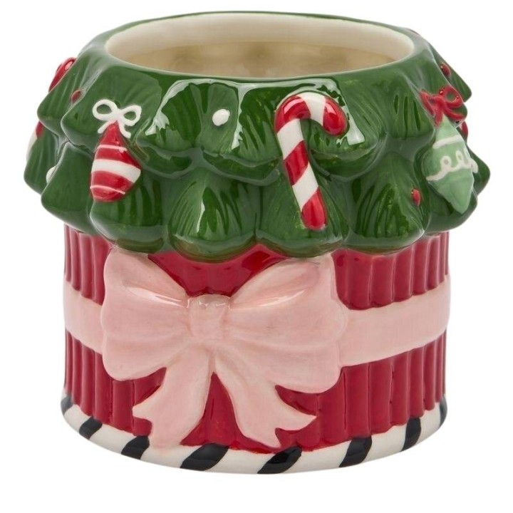 EDG Vaso Albero e Fiocco in ceramica alto 14 cm