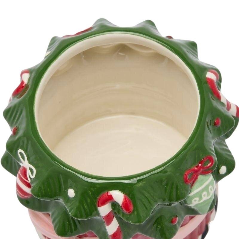 Vaso Natalizio in Ceramica Albero e Fiocco EDG...