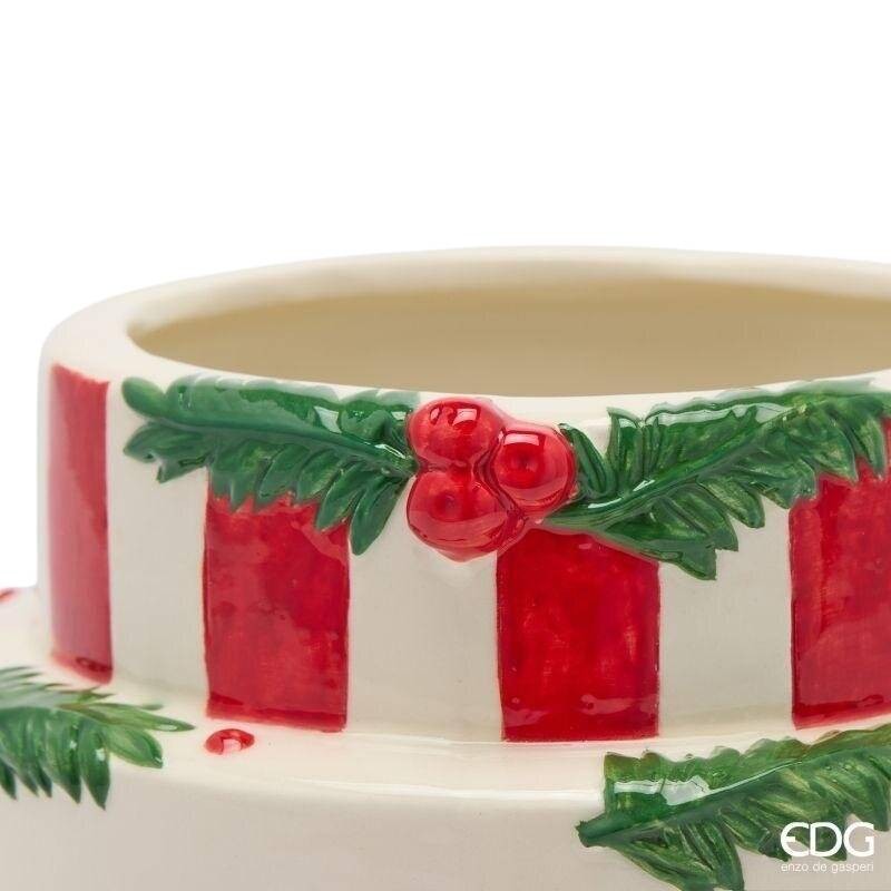 Vaso Centrotavola a Torta Natalizia in Ceramica...