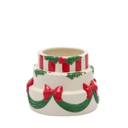 EDG Vaso centrotavola a torta in ceramica bianca Ø 20 cm