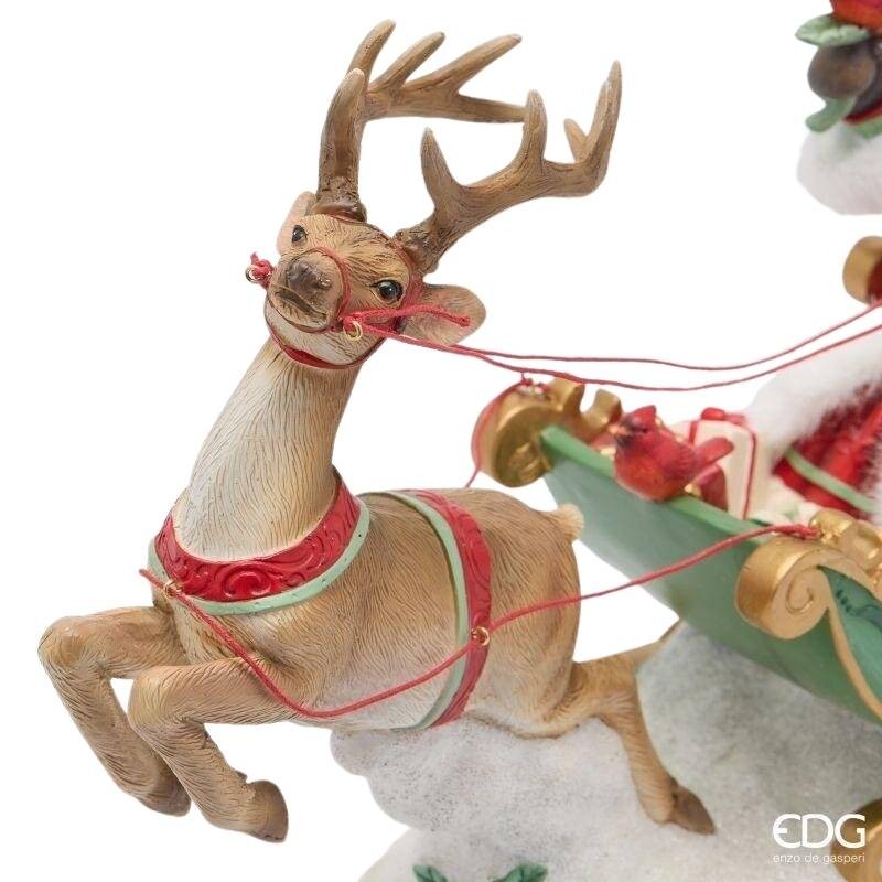 Babbo Natale con Slitta, Renna e Luci LED EDG...