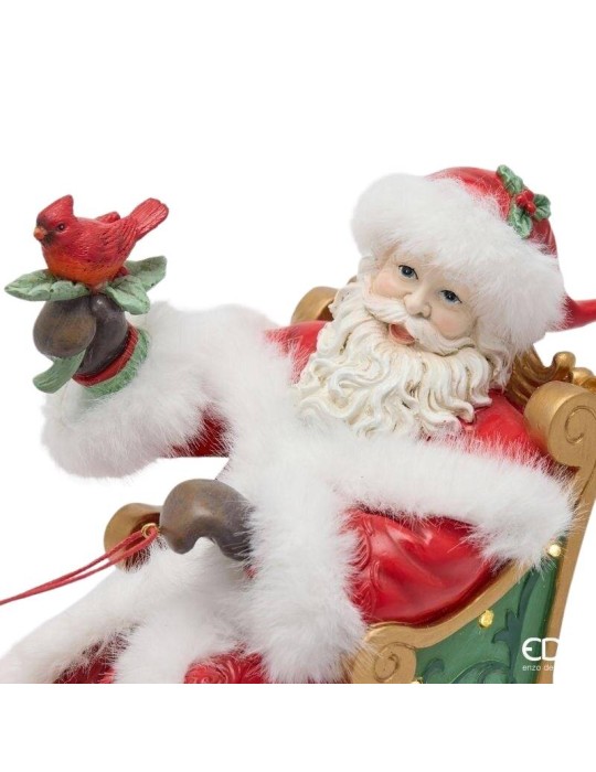 Babbo Natale con Slitta, Renna e Luci LED EDG...