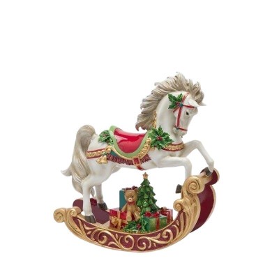 Cavallo a Dondolo Natalizio con Giocattoli e Albero EDG...
