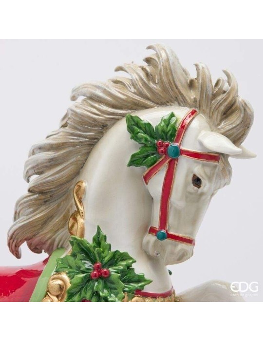 Cavallo a Dondolo Natalizio con Giocattoli e...