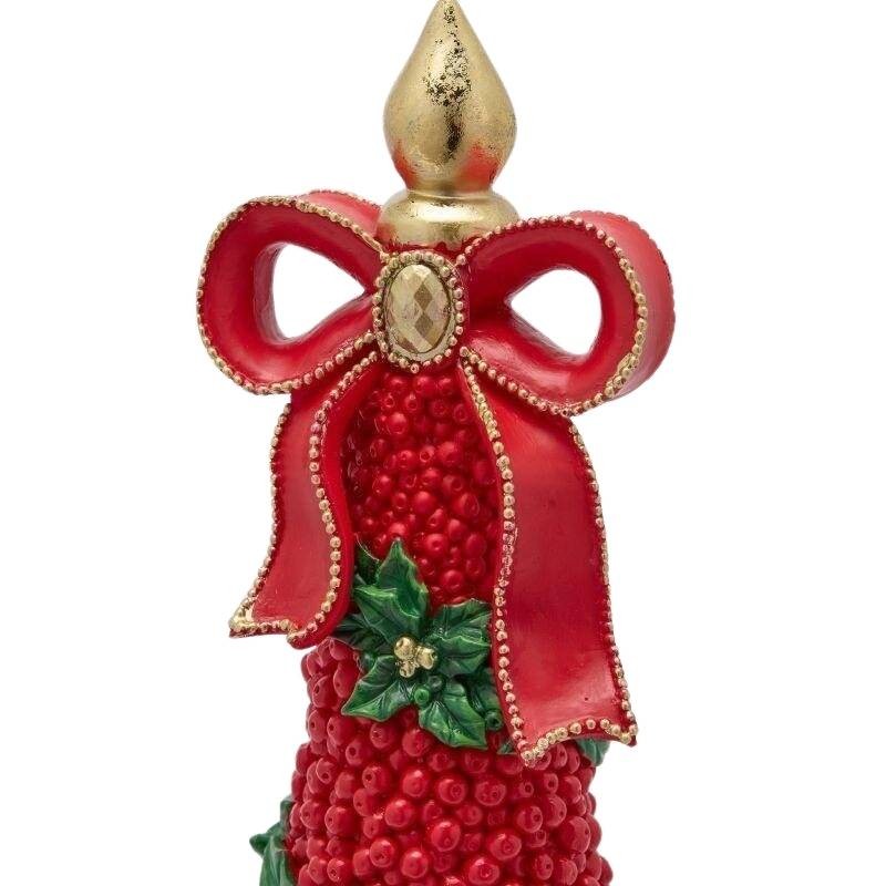 Albero Cono Natalizio con Bacche Rosse,...