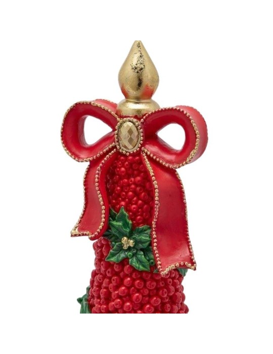 Albero Cono Natalizio con Bacche Rosse,...