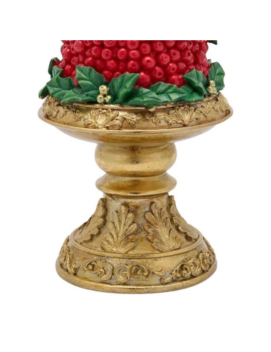 Albero Cono Natalizio con Bacche Rosse,...