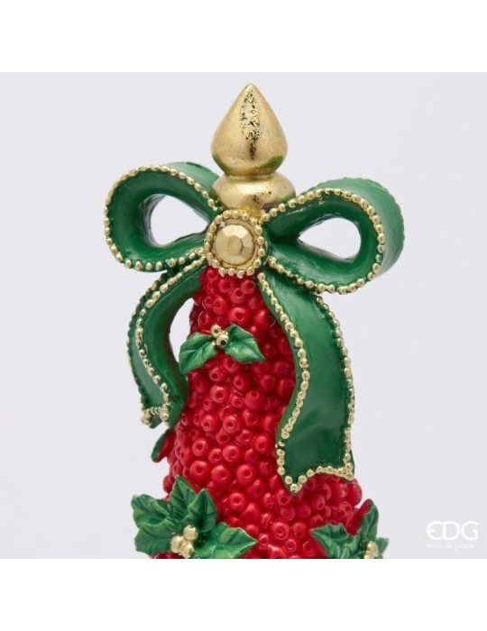 Albero Cono Natalizio con Bacche Rosse,...